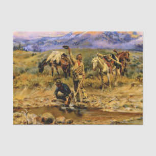 “Hitting Pay Dirt” by Charles M Russell Tissue Paper