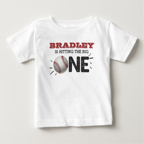 Hitting The Big One  Baseball 1st Birthday Baby T_Shirt