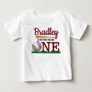 Hitting The Big One Baseball 1st Birthday Baby T-Shirt