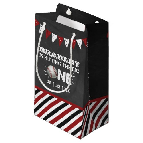 Hitting The Big One  Baseball 1st Birthday Small Gift Bag