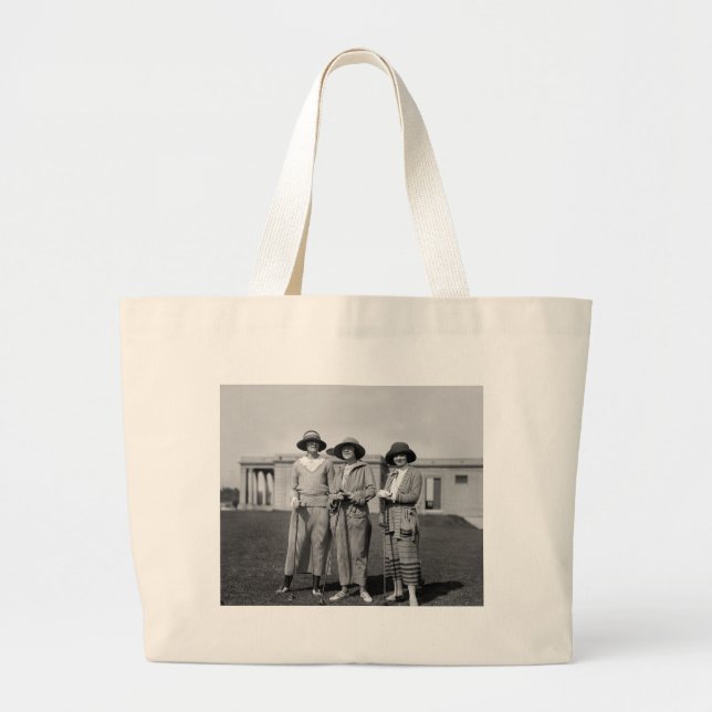Hitting the Links in Style: 1923 Large Tote Bag (Front)