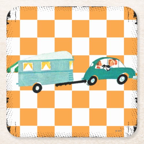 Hitting the Open Road 1 Square Paper Coaster