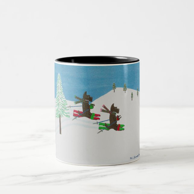 HITTING THE SLOPES Two-Tone COFFEE MUG (Center)