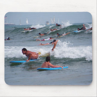 Hitting the waves_Mousepad_by Elenne Boothe Mouse Pad