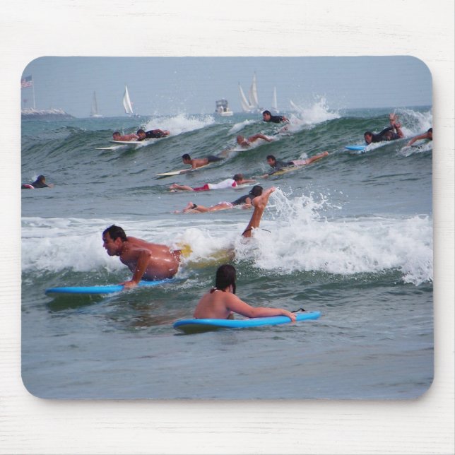 Hitting the waves_Mousepad_by Elenne Boothe Mouse Pad (Front)