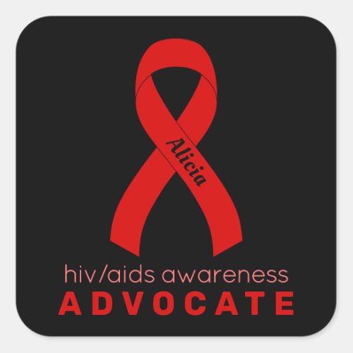 HIVAIDS Advocate Black Square Sticker