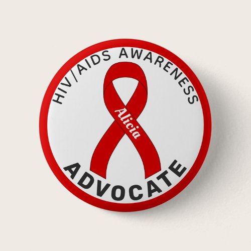 HIV/AIDS Advocate Ribbon White Button HIV/AIDS Advocate Ribbon White Button