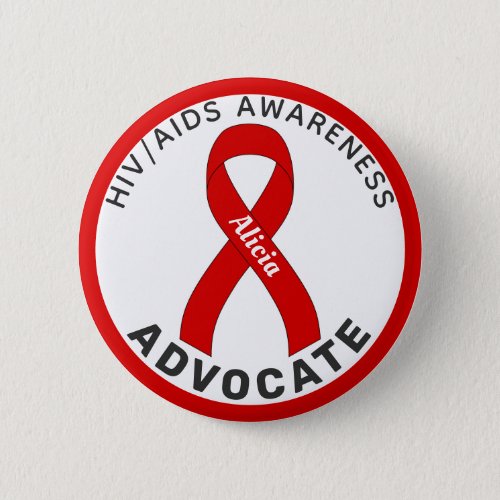 HIVAIDS  Advocate Ribbon White Button
