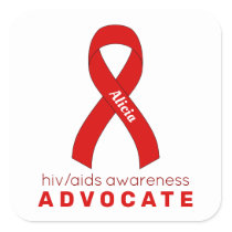 HIV/AIDS Advocate White Square Sticker