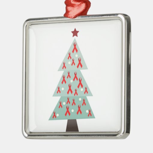 HIV Aids Awareness Christmas Tree Metal Ornament | Zazzle