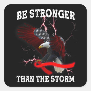 HIV AIDS Awareness Eagle Red Ribbon HIV Themed T-S Square Sticker