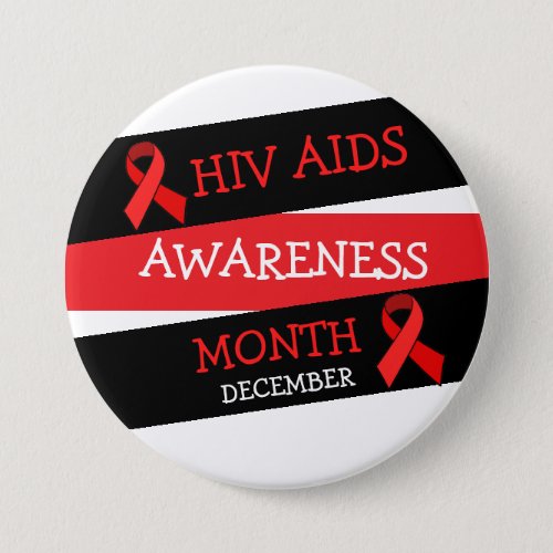 HIV AIDS AWARENESS MONTH December  Button