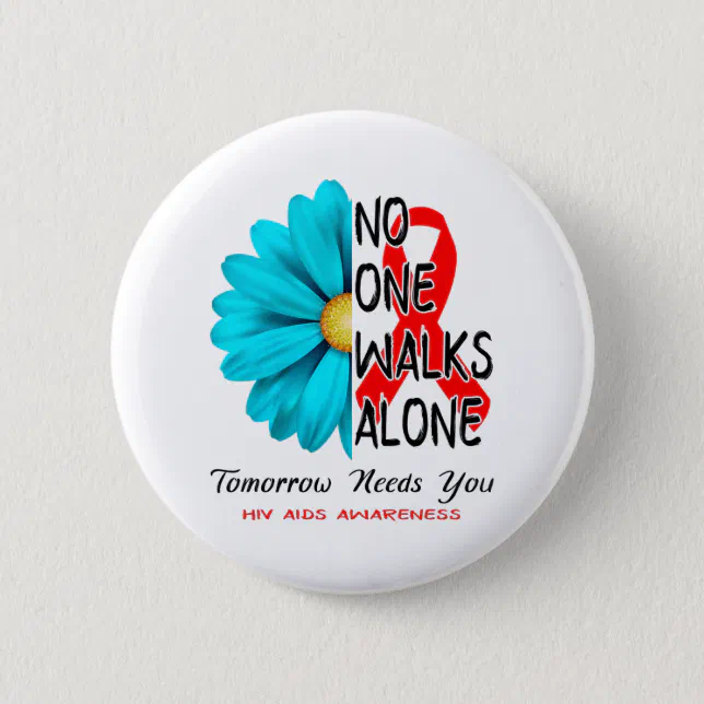 Hiv Aids Awareness Month Ribbon Gifts Button (Front)