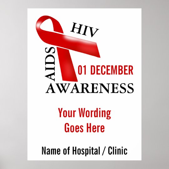 HIV Aids campaign awareness | Personalise Poster | Zazzle.com