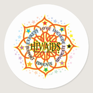 HIV/AIDS Lotus Classic Round Sticker