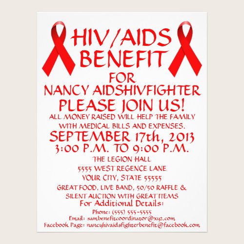 HIV AIDS Red Ribbon Benefit Flyer
