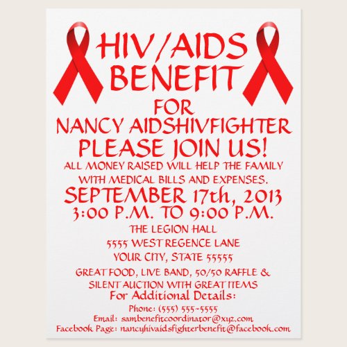 HIV AIDS Red Ribbon Benefit Flyer
