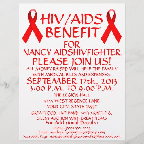 HIV AIDS Ribbon Benefit Flyer