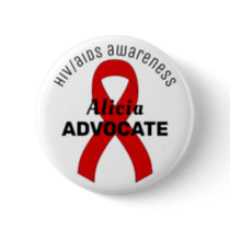 HIV/AIDS  Ribbon White Button