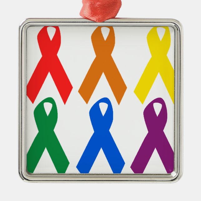 HIV AWARENESS / AIDS AWARENESS METAL ORNAMENT (Front)