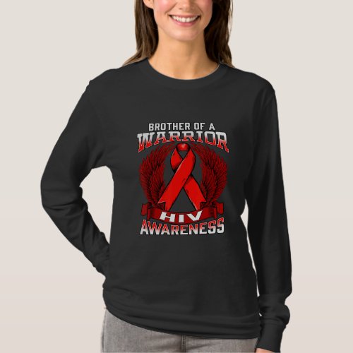 Hiv Awareness Brother Support Ribbon T_Shirt