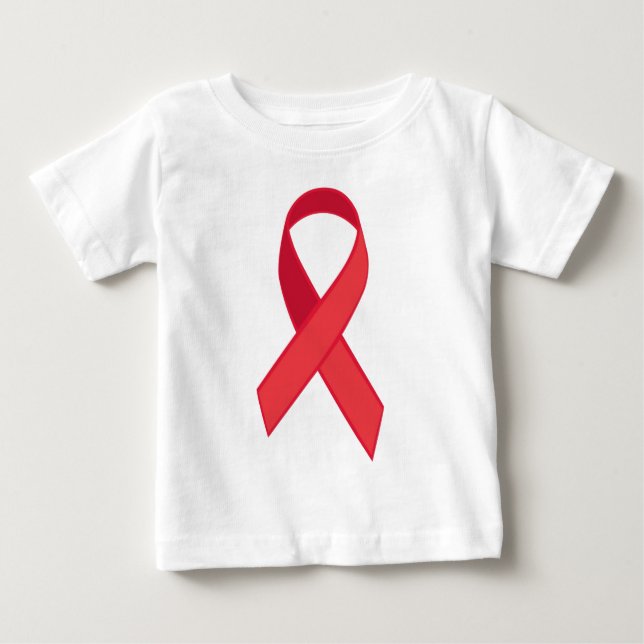 HIV Awareness - Red Ribbon Baby T-Shirt (Front)