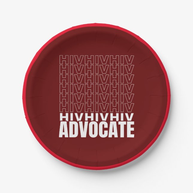 HIV HIV HIV Advocate Paper Plates (Front)