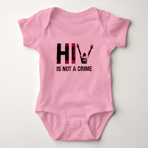 HIV is Not a Crime - Grunge Red Art Baby Bodysuit