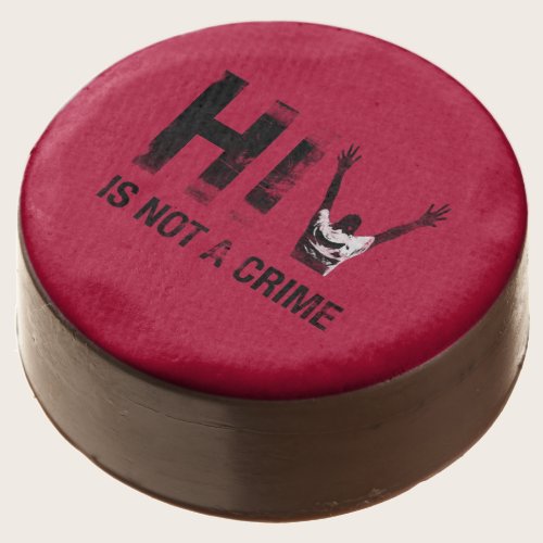 HIV is Not a Crime - Grunge Red Art Chocolate Covered Oreo