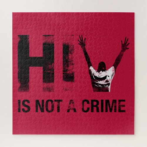 HIV is Not a Crime - Grunge Red Art Jigsaw Puzzle