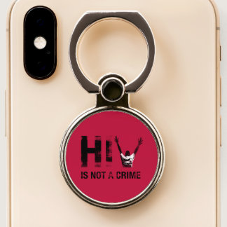 HIV is Not a Crime - Grunge Red Art Phone Ring Stand