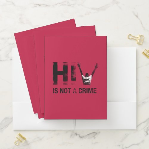 HIV is Not a Crime - Grunge Red Art Pocket Folder