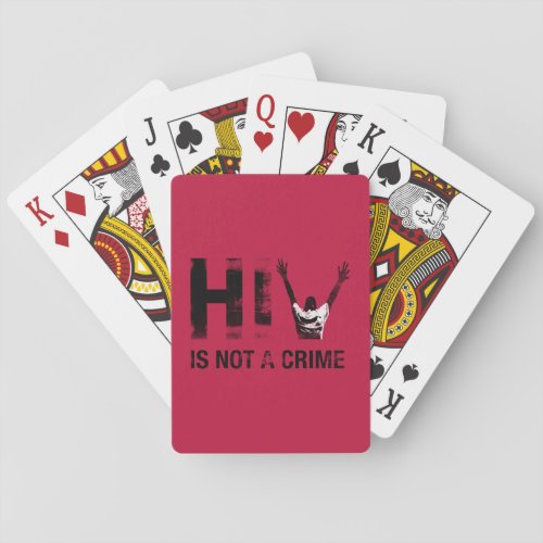 HIV is Not a Crime - Grunge Red Art Poker Cards