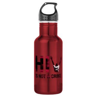 HIV is Not a Crime - Grunge Red Art Stainless Steel Water Bottle