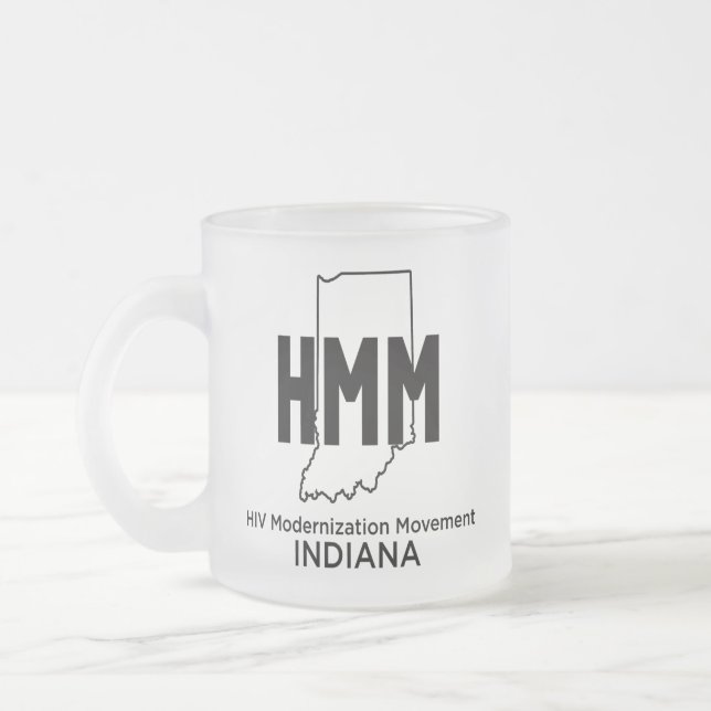 HIV Modernization Movement Indiana Frosted Glass Coffee Mug (Left)