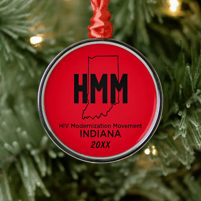 HIV Modernization Movement Indiana Metal Ornament (Tree)