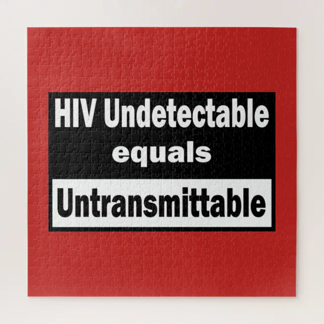 HIV Undetectable equals HIV Untransmittable Jigsaw Puzzle (Vertical)