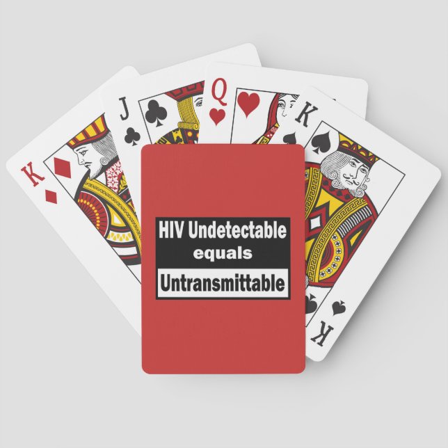 HIV Undetectable equals HIV Untransmittable Poker Cards (Back)