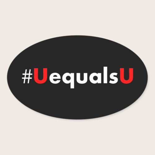 HIV Undetectable Equals Untransmittable - Minimali Oval Sticker