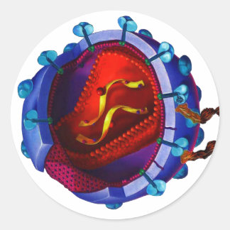 HIV Virus ( HIV / AIDS Charity ) Classic Round Sticker