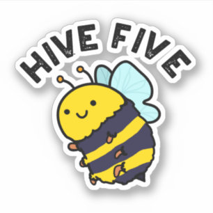 Hive Five Funny High Five Bee Pun  Sticker