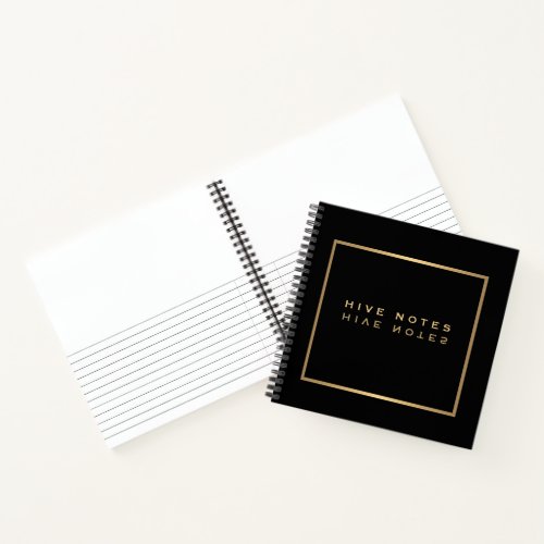 Hive Notes Beekeeper Name Queen Bee Gold and Black Notebook