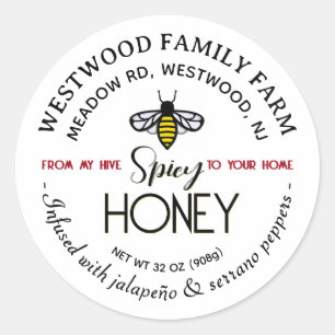 HIVE to HOME Hot Honey Label Bee Spicy Jalapeño