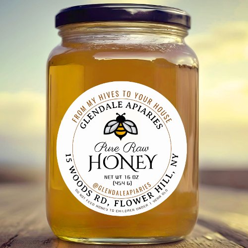 Hives to House Pure Raw Honey Honeybee Sticker    