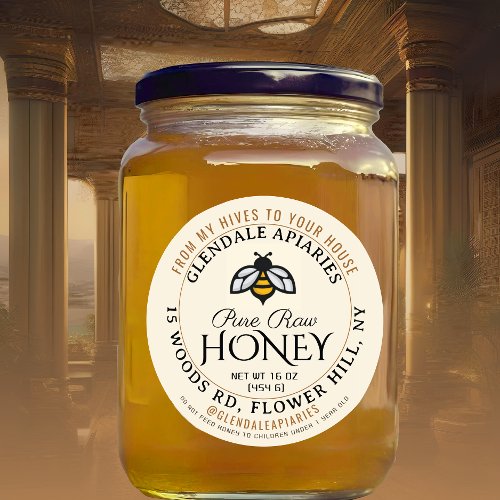 Hives to House Pure Raw Honey Honeybee Sticker    