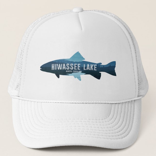 Hiwassee Lake North Carolina Fish Trucker Hat (Front)