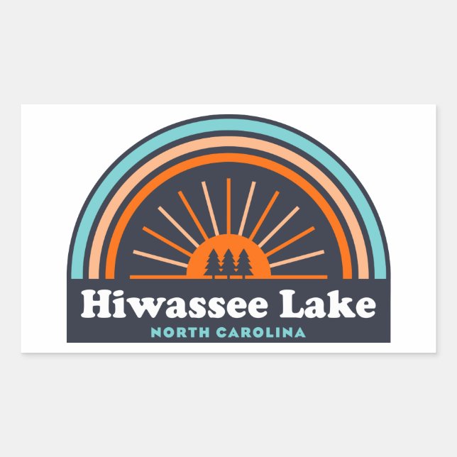 Hiwassee Lake North Carolina Rainbow Rectangular Sticker (Front)