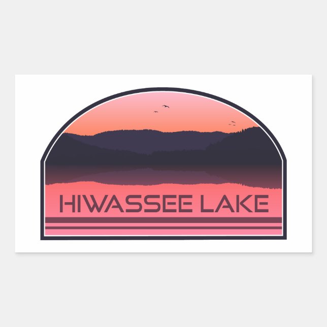 Hiwassee Lake North Carolina Red Sunrise Rectangular Sticker (Front)