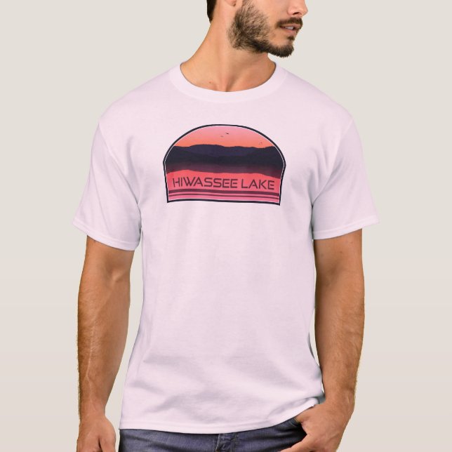 Hiwassee Lake North Carolina Red Sunrise T-Shirt (Front)