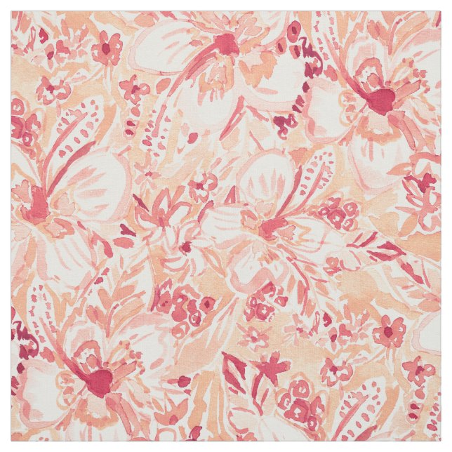 HIYA HIBISCUS Tropical Floral Fabric (Swatch)